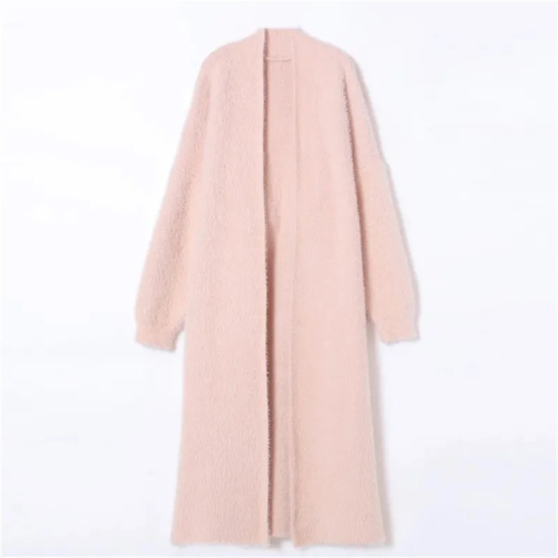 Veste polaire en tricot - Rose et blanc