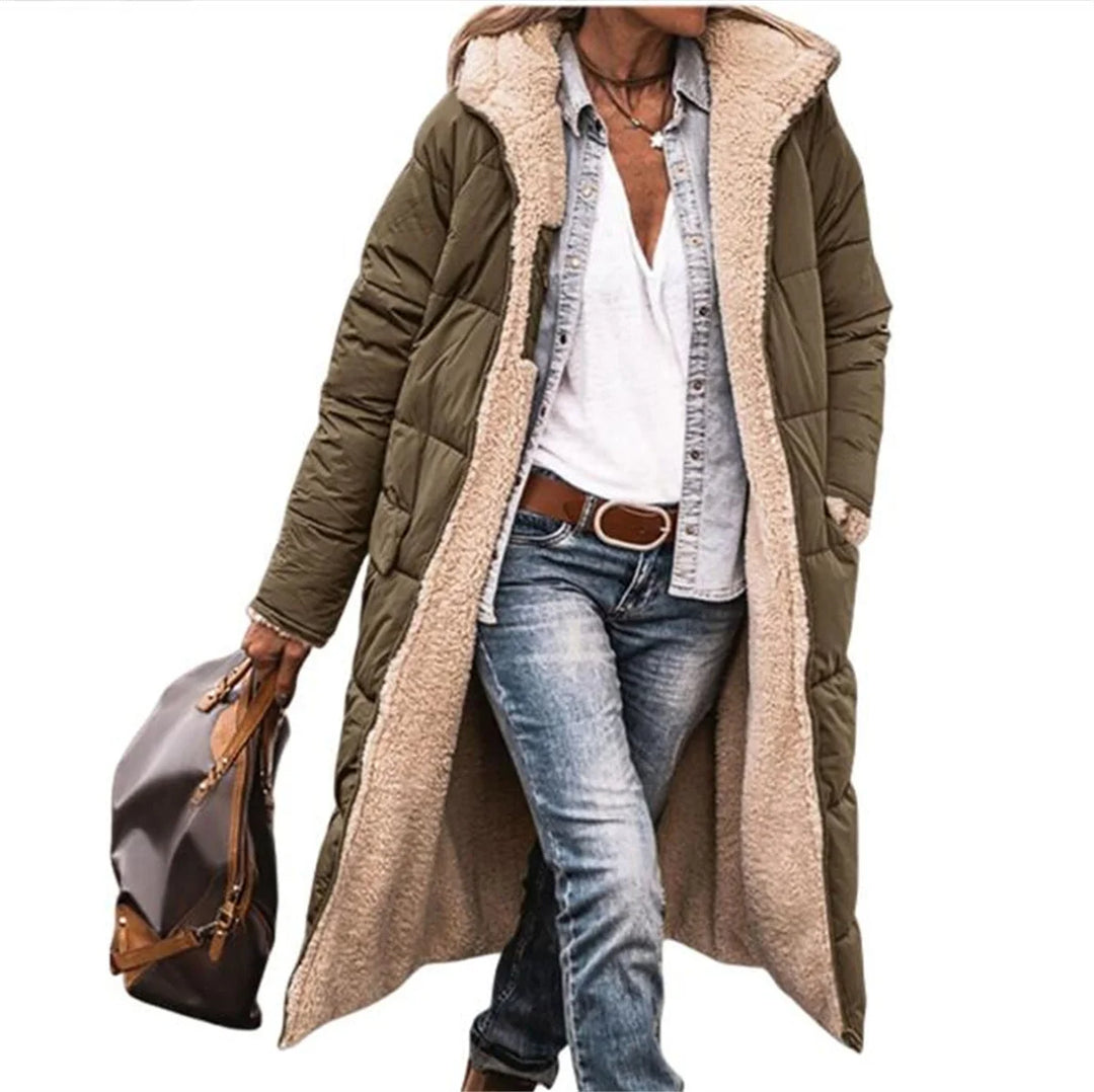 Manteau matelassé réversible doublé en sherpa - Chaud et élégant