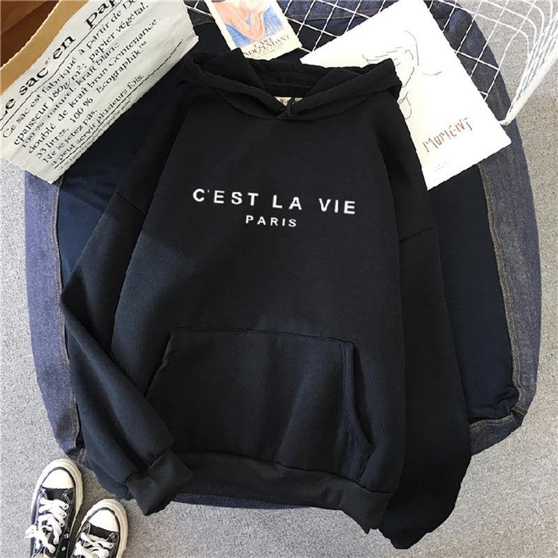 Sweat à capuche C'est La Vie - Différentes couleurs