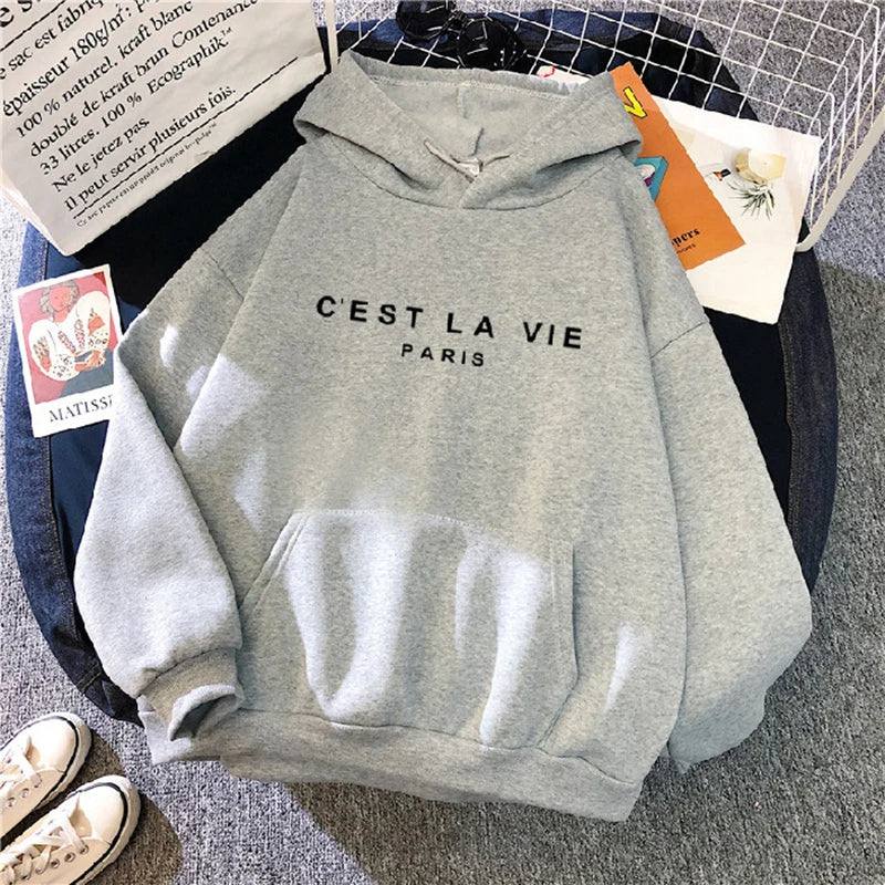 Sweat à capuche C'est La Vie - Différentes couleurs