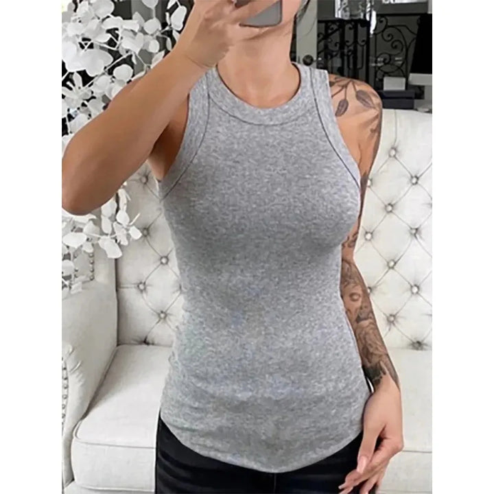 Tanktop Round Neck - Pink, Grey and Black