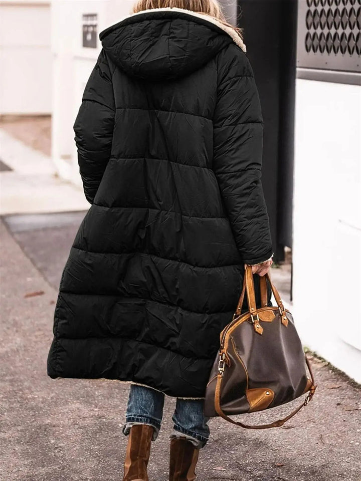 Reversible Sherpa-Lined Puffer Coat - Warm and Stylish