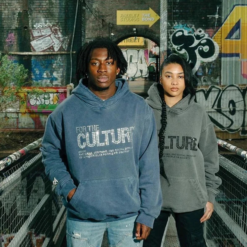 For The Culture Hoodie - Blue, Grey and Black