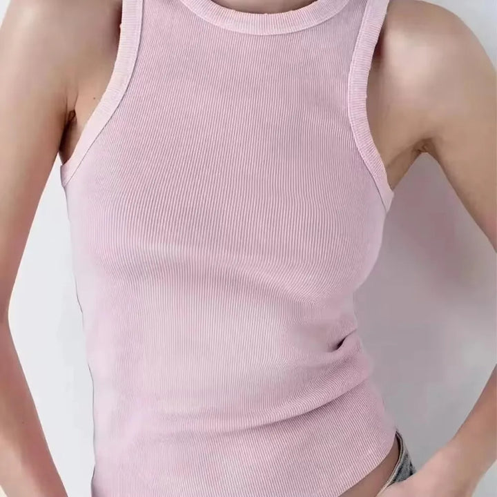 Tanktop Round Neck - Pink, Grey and Black