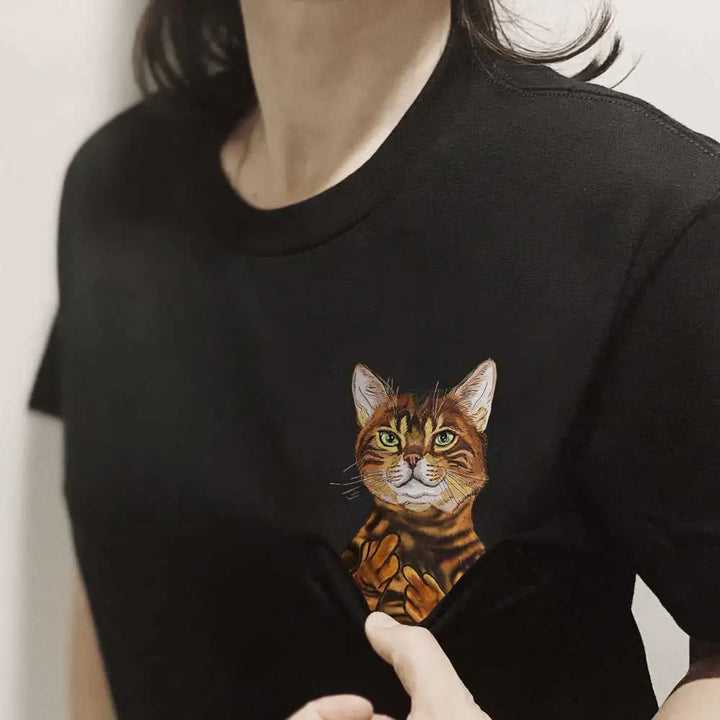 T-shirt avec poche pour chat