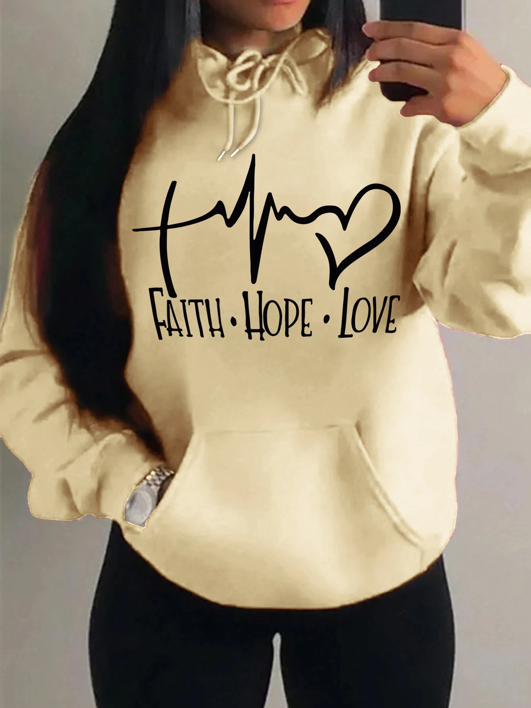 Sweat à capuche Faith Hope Love - Différentes couleurs