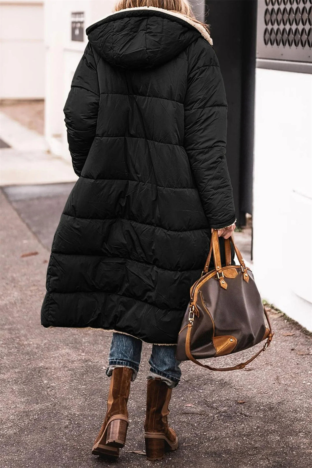 Reversible Sherpa-Lined Puffer Coat - Warm and Stylish