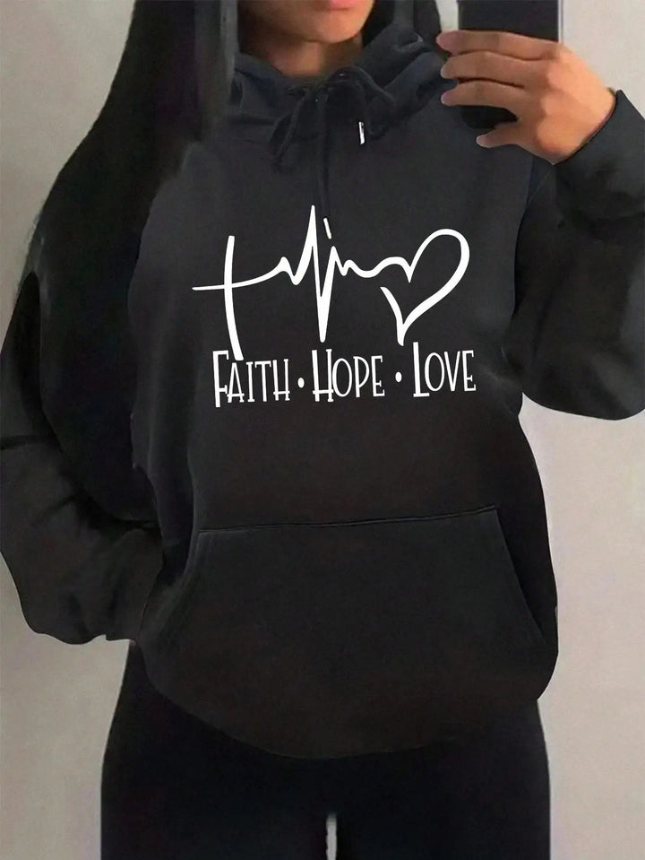 Hoodie Faith Hope Love - Different colors