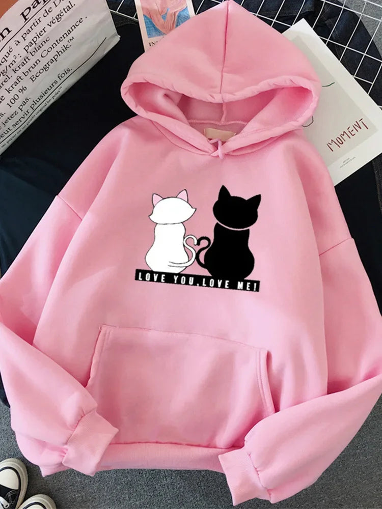 Love You, Love Me Cat Hoodie - Different colors