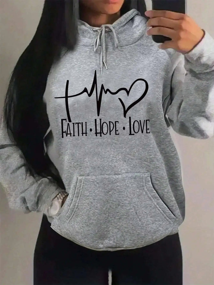 Sweat à capuche Faith Hope Love - Différentes couleurs