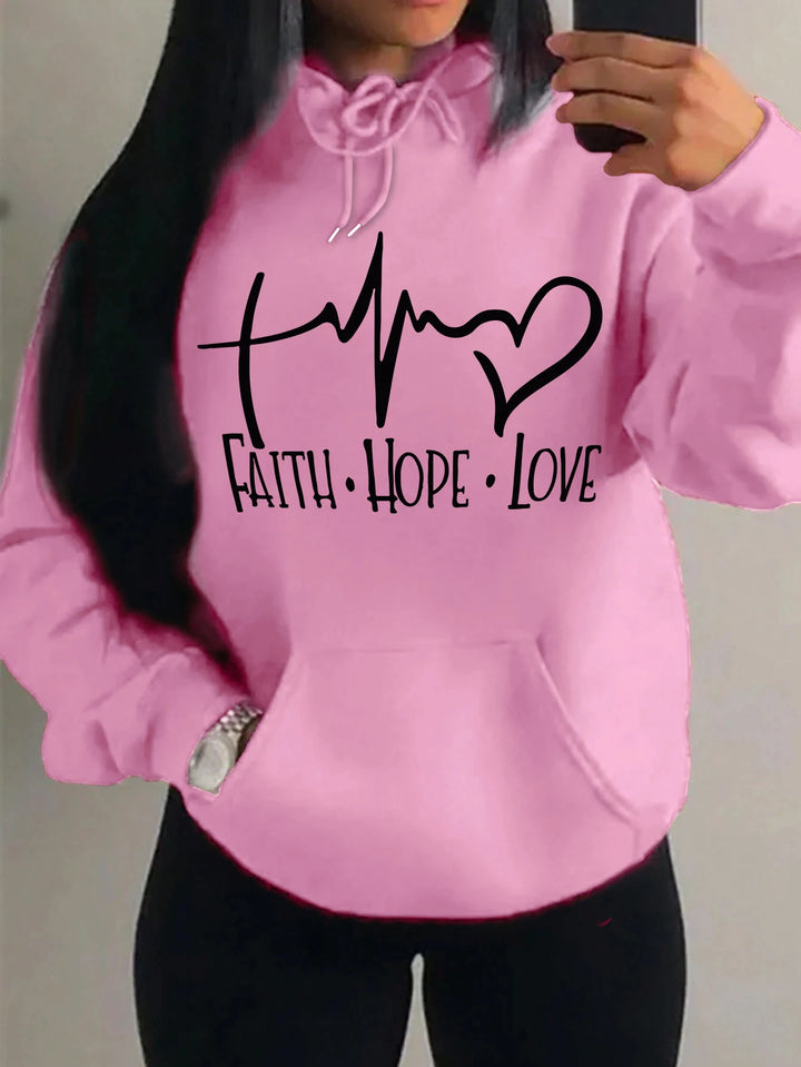 Sweat à capuche Faith Hope Love - Différentes couleurs