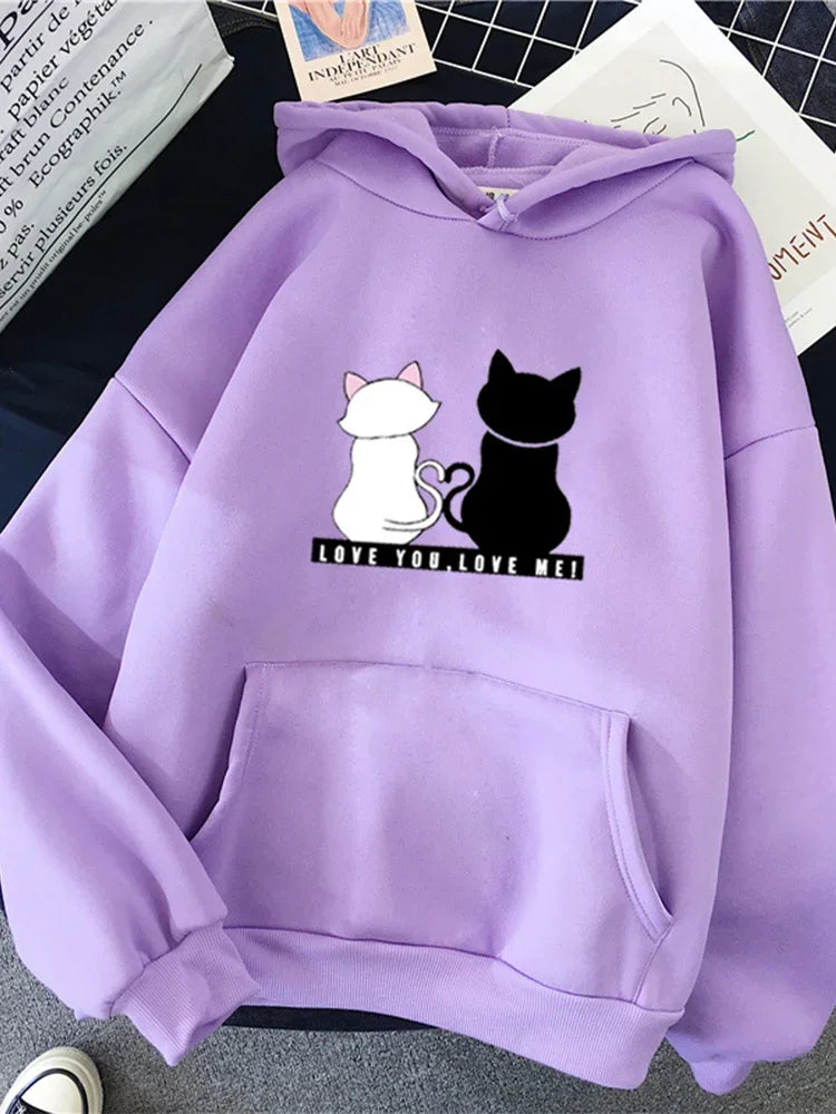 Love You, Love Me Cat Hoodie - Different colors