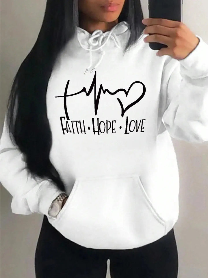 Sweat à capuche Faith Hope Love - Différentes couleurs